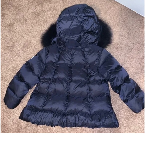 Moncler Infant Girls Navy Verney Coat Jacket Real Fur Trim 18-24 months - Picture 6 of 6